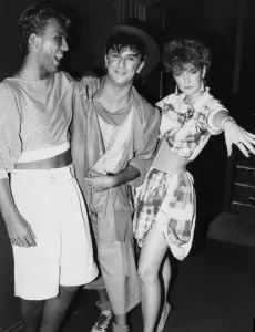 Fashionable Women Of The 80s Prints: German society girl Francesca Thyssen with singer boyfriend Steve Strange of the band