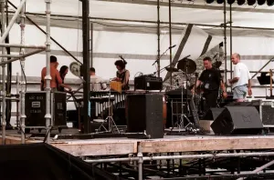 Prints of Van Morrison Concert Killyleagh Castle Preparations July 1995 The roadies were busy at work Music Prints: Van Morrison at Killyleagh Castle Print July 1995