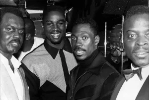 Eddie Murphy and Lennox Lewis at Moonlighting Nightclub Print 1992