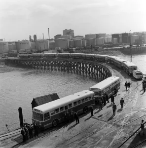 Buses for Cuba July 1964 Print - Dagenham Dock Scene