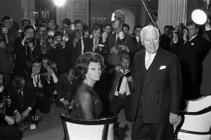 Charlie Chaplin and Sophia Loren Print - November 1965
