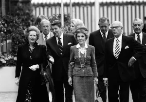 Ronald Reagan and Margaret Thatcher State Visit Print 1984