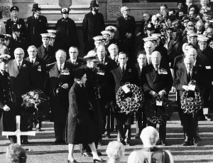 Royalty Prints: Harold Wilson at Remembrance Day Service Print 1974