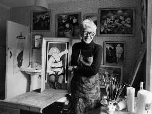 0100to0199 Prints: Beryl Cook in Her Home Studio 1979 Print