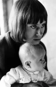 Rita Prints: Rita Tushingham at Home with Baby Print 1965