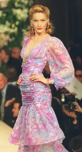 90s Fashion Models Prints: CARLA BRUNI MODELS YSL IN PARIS COUTURE