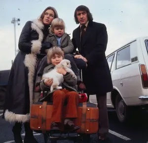 Jackie Stewart Prints: Jackie Stewart Print with Family at Airport