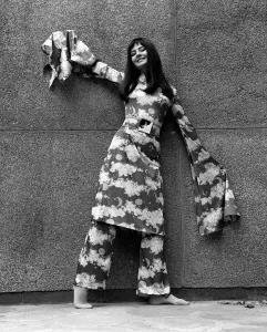 Christine Brooke in Element Print Outfit with Oversized Sleeves (00197)