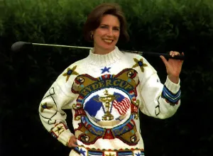 Lesley Gallacher Models Sirdar Ryder Cup Print