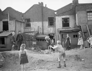 WW2 Children Playing Games Print, Circa 1940
