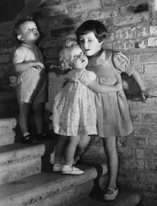 The London Blitz Prints: Blind Children in London Air Raid Shelter Print 3rd September 1940