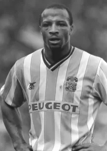 Cyrille Regis Prints: Manchester United v Coventry City Print 1st April 1990