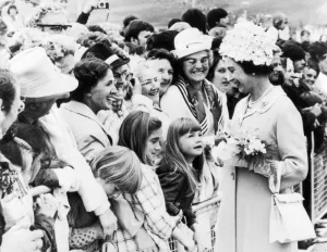 Prints of Royal visit to the Isle of Man. The Queen greets crowds in Douglas. 3rd August 1972 Isle Of Man Prints: Royal Visit to the Isle of Man Print, 3rd August 1972