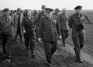Politician Prints: Winston Churchill and Bernard Montgomery Cross the Rhine Print