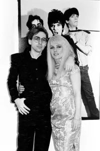 Youth Culture Of The 80s Prints: Debbie Harry of Blondie at a party to celebrate publication of
