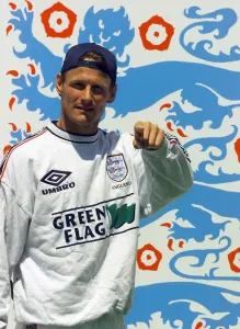 Teddy Sheringham at World Cup Training Session Print, 1998