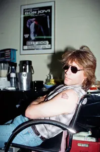 Prints of Jon Bon Jovi, lead singer of rock group Bon Jovi, pictured ahead of concert at the Bayreuth Arena, Bayreuth, Germany, 25th August 1993 0400to0499 Prints: Jon Bon Jovi Print - Bayreuth Arena, Germany 1993