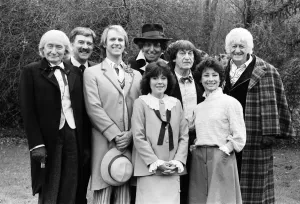 Mirror Prints: Vintage Print of The Five Doctors Photocall, 17th March 1983