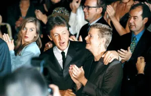 Prints of Paul McCartney and Linda McCartney Paul McCartney Singer Songwriter Former Beatle Fashion Prints: Paul McCartney and Linda at Stella's First Show Print