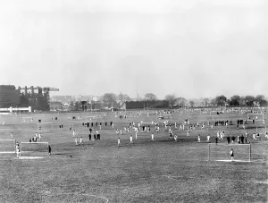 Prints of Some of the 111 football games played at Hackney Marshes, London on Sunday, January 28th, 1962. There were 2442 players and 333 referees and linesmen Sport Prints: Hackney Marshes Football Games Print 1962