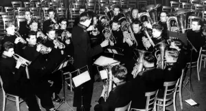 00500 Prints: Conductor Alan Morgan Leads North Divisional Youth Brass Band Print 1960