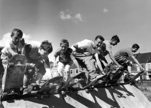 Some Skateboard Riders on Ramp Print, 17th August 1989