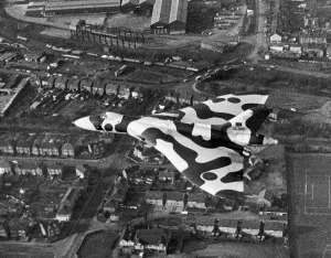 Vulcan Bomber Prints: Vulcan Delta Bomber NQJ Swoops Over Coventry in 1983 Print