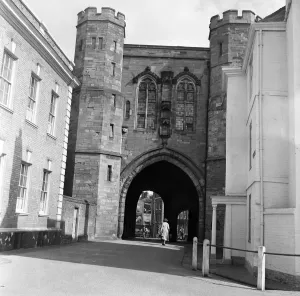 Prints of Street scenes in Worcester, Worcestershire. 24th September 1954 Poster Prints: Worcester Street Scene Print, 24th September 1954