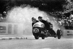 Prints of Sport: Motorcycling: Isle of Man TT Racing 500 CC Side Car Class. June 1969 Z12573-007 Isle Of Man Prints: 1969 Isle of Man TT Sidecar Racing Print