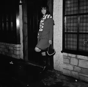 London Fashion Week History Prints: Chantal Goya, young French pop star pictured in London outside a night cub
