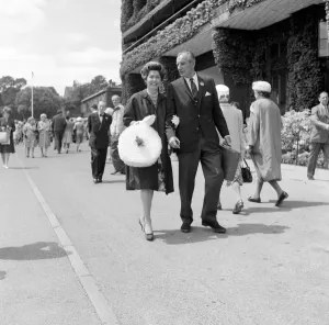 Fred Perry with Barbara Riese Wimbledon Print 1962