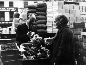 00879 Prints: Queen Square Market, Liverpool Print 1960: Mrs Janet Bigmore