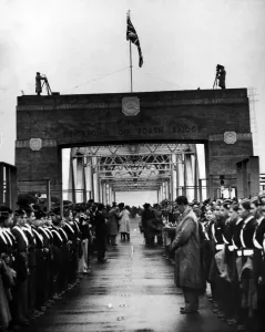 Forth Bridge Prints: Kincardine on Forth Bridge Print, 30th October 1936