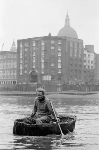 0900to0999 Prints: Coracle Fishermen on the River Thames Print 1st April 1972