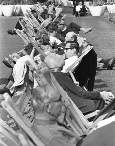 Prints of Londoners enjoying the summer sunshine in Embankment Gardens. 3rd June 1968 Weather Prints: Londoners in Embankment Gardens Summer Print, 3rd June 1968