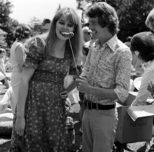 Michael Crawford Hosts Wimbledon Garden BBQ Print, 1970