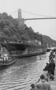 Prints of Brunels Bridge and Brunels ship together for the first time SS Great Britain 5th July 1970 Clifton Suspension Bridge Prints: SS Great Britain and Brunel's Bridge Print, 5th July 1970
