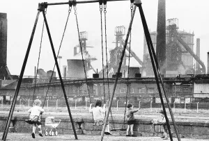 Children Prints: Children at Play in Grangetown Steelworks Shadow, 1970 Print