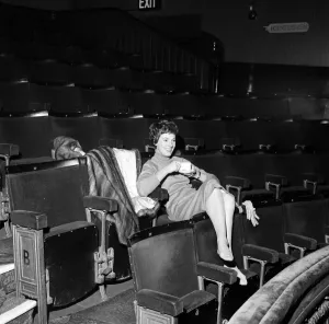 Julie Andrews Watches Husband at Lyric Theatre Print 1961