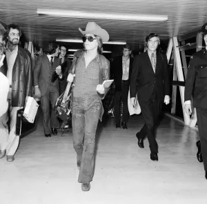 Prints of David Cassidy, singer and actor, arrives at Heathrow Airport in 1972 Heathrow Airport Prints: David Cassidy Arrives at Heathrow Airport Print, 1972