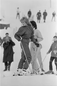 Royalty Prints: HRH Princess Diana and Prince Charles Skiing Print 1985