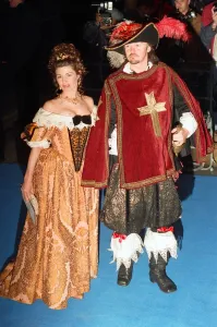 Paul Young and wife Stacey at Elton John's 50th Birthday Party Print (6th April 1997)