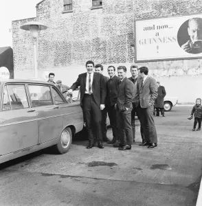 1100to1199 Prints: Liverpool Teammates Fuel Up at Wavertree Garage, 1965 Print