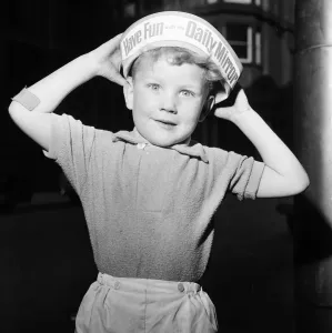 "Vintage Print: Boy in Daily Mirror Hat, Whit Monday 1963"