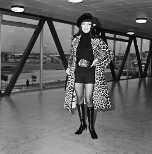 Joan Collins at Heathrow Airport, Print, 5th February 1971