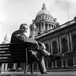 Prints of John Pilger at City Hall, Belfast. Northern Ireland. 9th October 1963 Belfast Prints: John Pilger at City Hall, Belfast Print 1963
