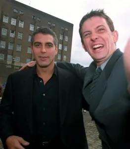 George Clooney and Matthew Wright at Battersea 1997 Print