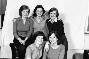Prints of The Nolan sisters, Linda, Anne, Bernadette, Denise and Maureen. 16th May 1977 1200to1299 Prints: The Nolan Sisters Print - 16th May 1977