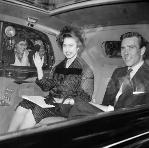 Prints of Princess Margaret and Antony Armstrong-Jones attend their wedding rehearsal at Westminster Abbey. 5th May 1960 United Kingdom Prints: Princess Margaret and Antony Armstrong-Jones Wedding Rehearsal Print May 1960