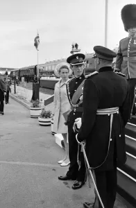 Prince Charles and Princess Anne Arrive, Caernarfon Castle Print 1969